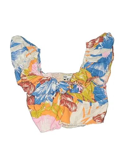 Pre-owned Zara Swimsuit Top Yellow Swimwear