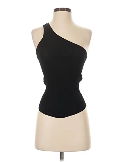 Pre-owned Zara Tank Top Black One Shoulder Neckline Tops