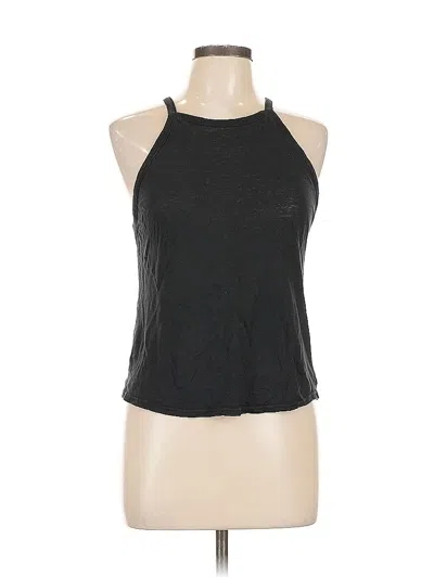 Pre-owned Zara Tank Top Black Solid Pattern Halter Neckline Tops