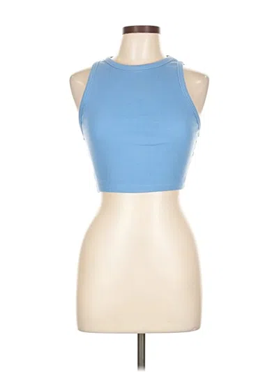 Pre-owned Zara Tank Top Blue Halter Neckline Tops