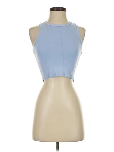 Pre-owned Zara Tank Top Blue Halter Neckline Tops