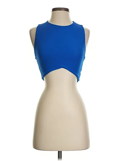 Pre-owned Zara Tank Top Blue Halter Neckline Tops