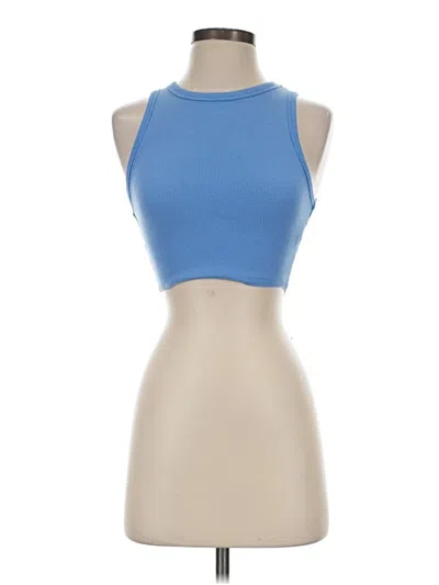 Pre-owned Zara Tank Top Blue Halter Neckline Tops