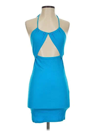 Pre-owned Zara Tank Top Blue Halter Neckline Tops