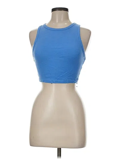Pre-owned Zara Tank Top Blue Halter Neckline Tops