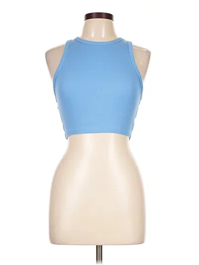 Pre-owned Zara Tank Top Blue Halter Neckline Tops