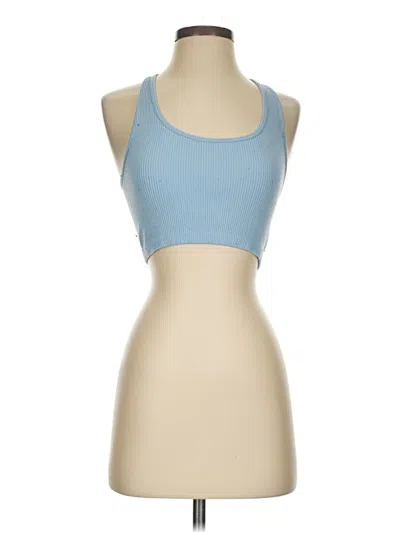 Pre-owned Zara Tank Top Blue Halter Neckline Tops