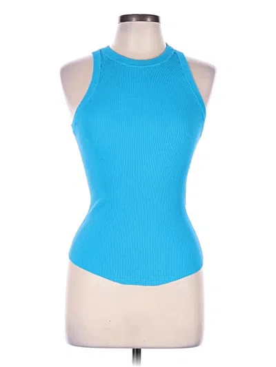 Pre-owned Zara Tank Top Blue Halter Neckline Tops