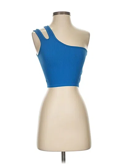 Pre-owned Zara Tank Top Blue One Shoulder Neckline Tops
