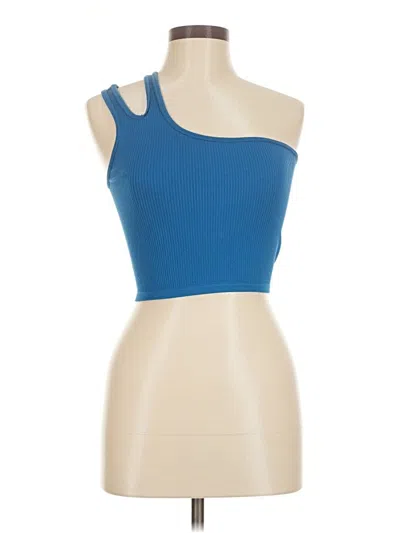 Pre-owned Zara Tank Top Blue One Shoulder Neckline Tops