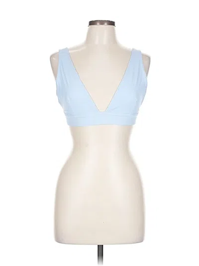 Pre-owned Zara Tank Top Blue Plunge Neckline Tops