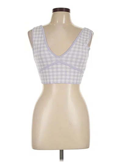 Pre-owned Zara Tank Top Blue Strapless Neckline Tops