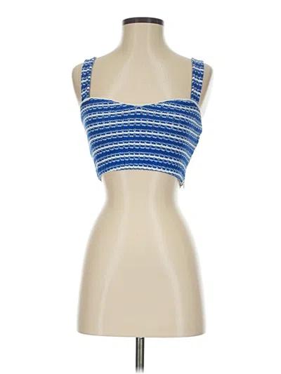 Pre-owned Zara Tank Top Blue Strapless Neckline Tops