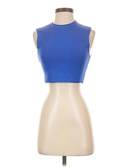 Zara Tank Top Blue Strapless Neckline Tops
