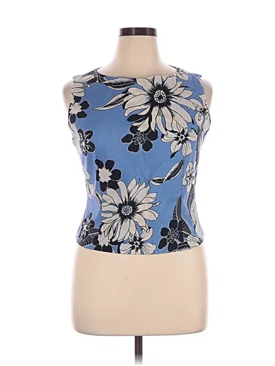 Pre-owned Zara Tank Top Blue Strapless Neckline Tops