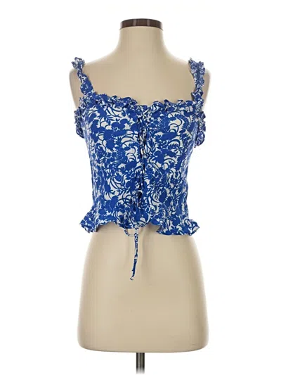 Zara Tank Top Blue Strapless Neckline Tops