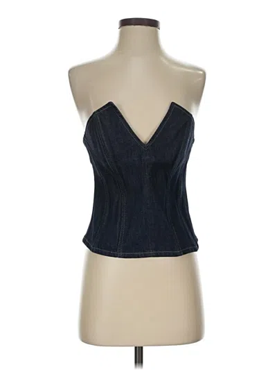 Zara Tank Top Blue Strapless Neckline Tops