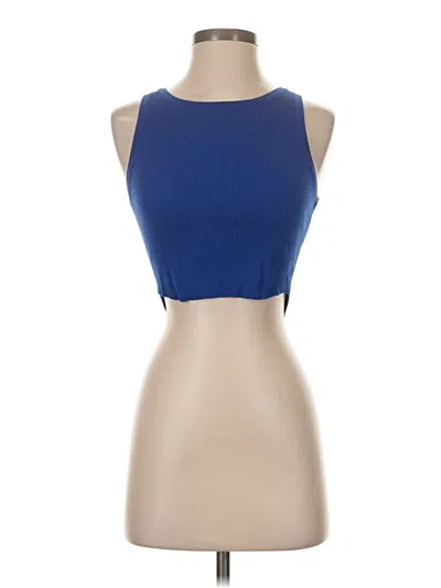 Pre-owned Zara Tank Top Blue Strapless Neckline Tops