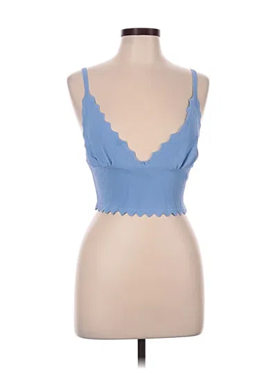 Pre-owned Zara Tank Top Blue Sweetheart Neckline Tops