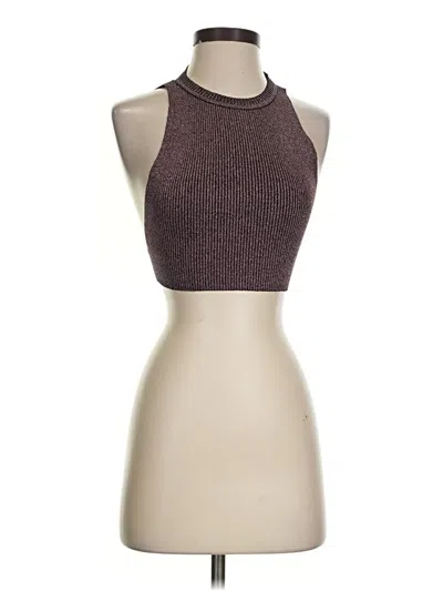 Zara Tank Top Brown Halter Neckline Tops