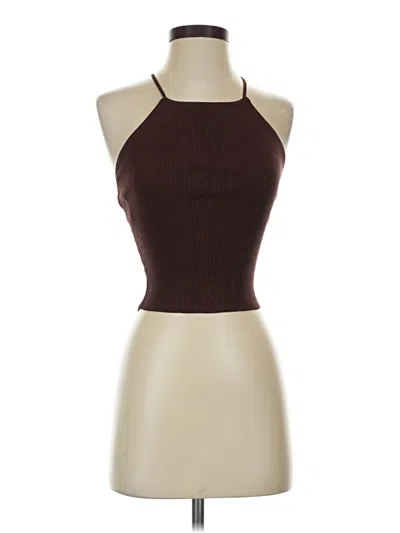 Pre-owned Zara Tank Top Brown Halter Neckline Tops