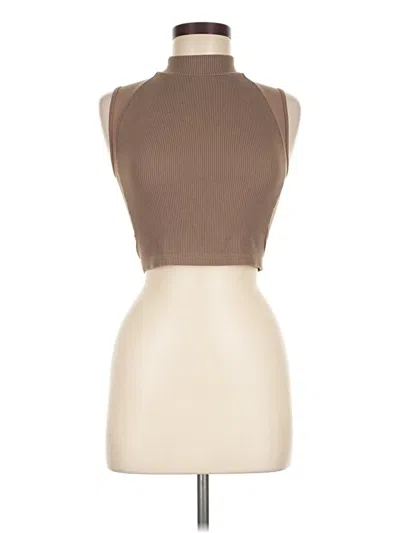Pre-owned Zara Tank Top Brown Halter Neckline Tops