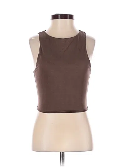 Pre-owned Zara Tank Top Brown Halter Neckline Tops