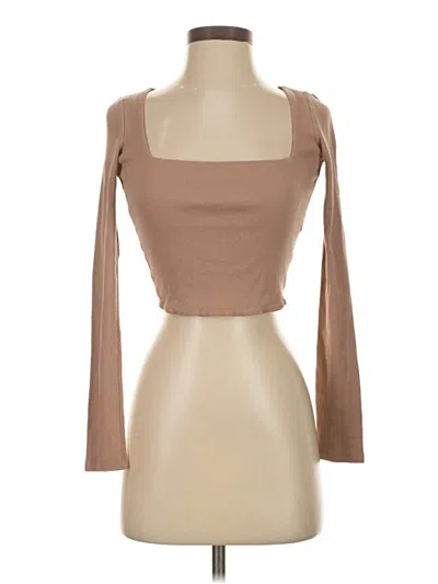 Pre-owned Zara Tank Top Brown Square Neckline Tops