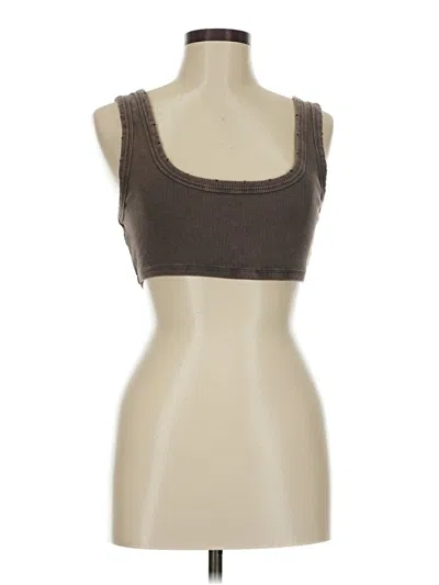 Pre-owned Zara Tank Top Brown Strapless Neckline Tops
