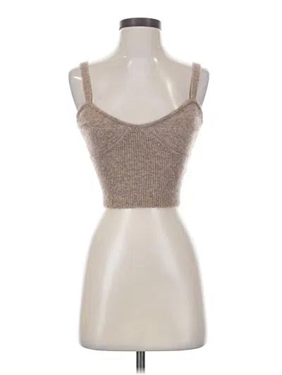 Pre-owned Zara Tank Top Brown Strapless Neckline Tops