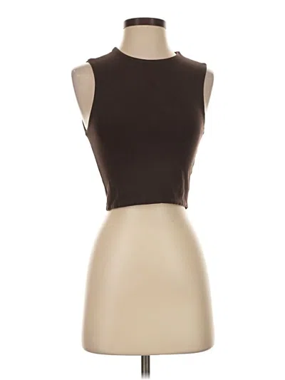 Pre-owned Zara Tank Top Brown Strapless Neckline Tops