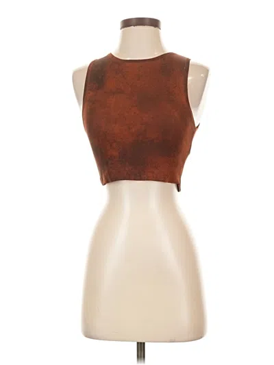 Pre-owned Zara Tank Top Brown Strapless Neckline Tops