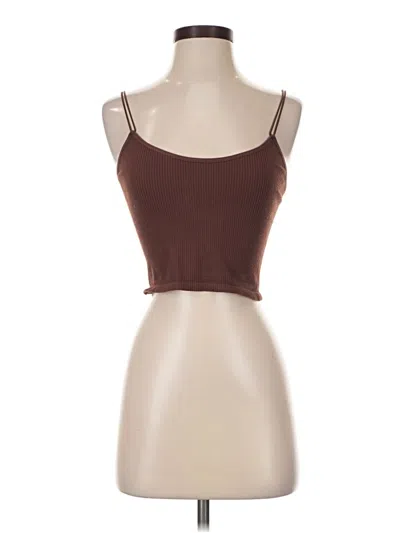Pre-owned Zara Tank Top Brown Strapless Neckline Tops