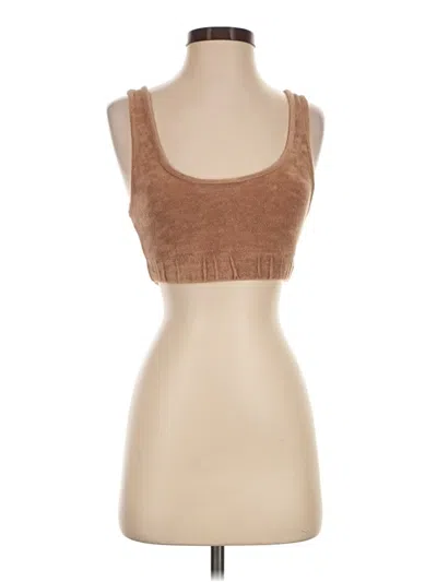 Pre-owned Zara Tank Top Brown Strapless Neckline Tops
