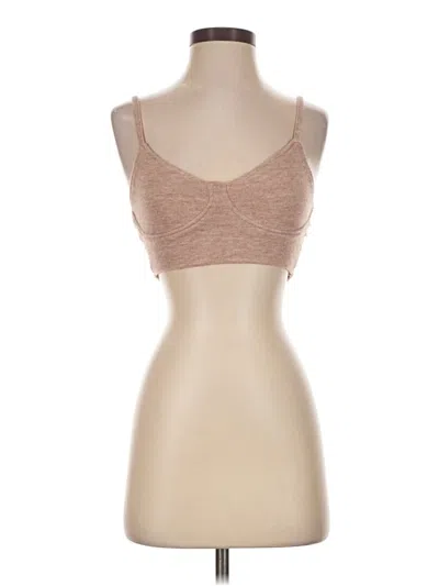 Pre-owned Zara Tank Top Brown Strapless Neckline Tops