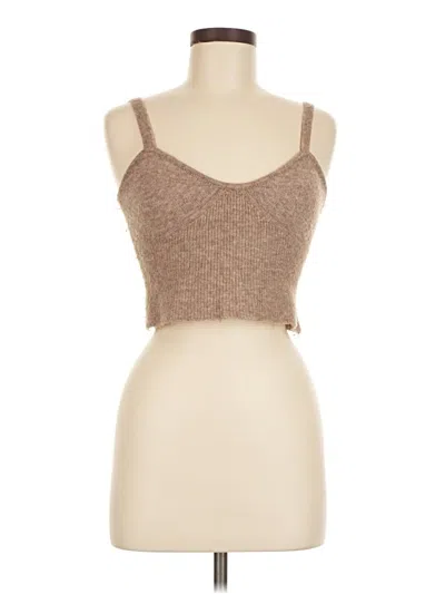 Pre-owned Zara Tank Top Brown Sweetheart Neckline Tops