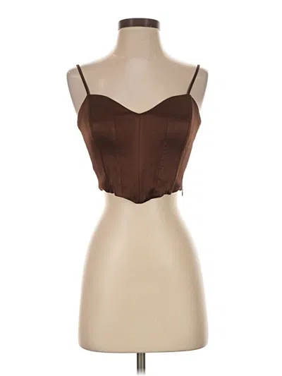 Pre-owned Zara Tank Top Brown Sweetheart Neckline Tops