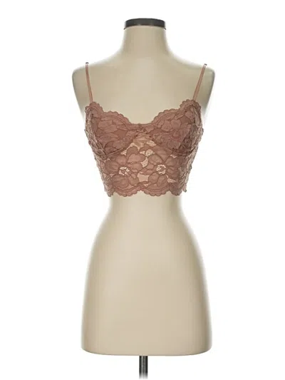 Pre-owned Zara Tank Top Brown Sweetheart Neckline Tops
