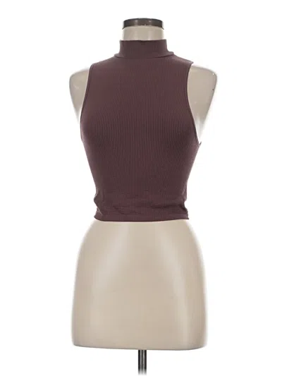 Pre-owned Zara Tank Top Burgundy Halter Neckline Tops