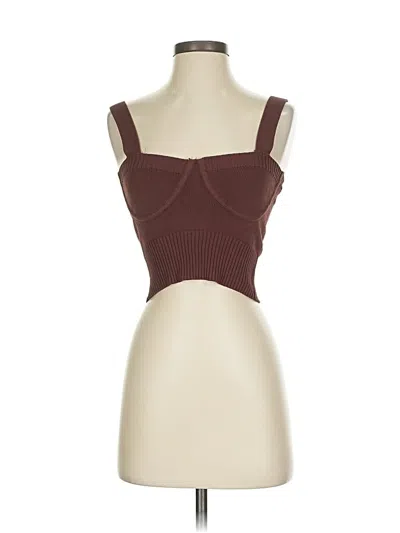 Pre-owned Zara Tank Top Burgundy Strapless Neckline Tops