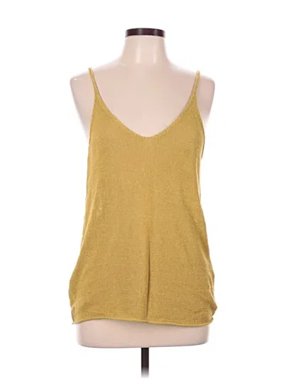 Pre-owned Zara Tank Top Gold Plunge Neckline Tops