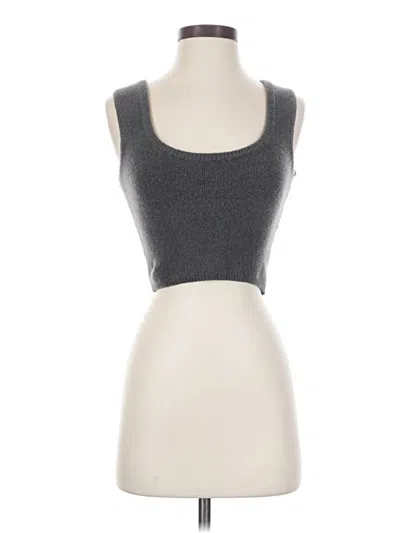 Pre-owned Zara Tank Top Gray Strapless Neckline Tops