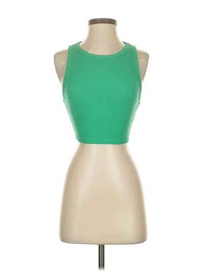 Pre-owned Zara Tank Top Green Halter Neckline Tops