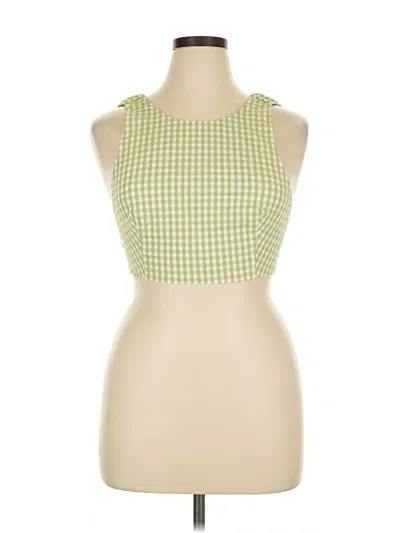 Pre-owned Zara Tank Top Green Halter Neckline Tops