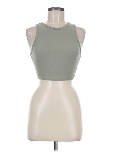 Pre-owned Zara Tank Top Green Halter Neckline Tops