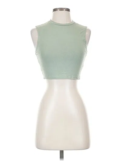 Pre-owned Zara Tank Top Green Halter Neckline Tops