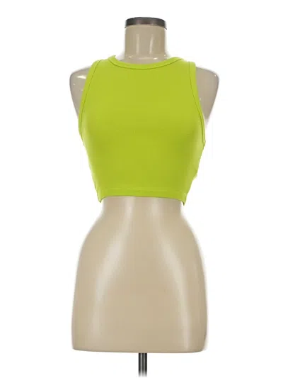Pre-owned Zara Tank Top Green Halter Neckline Tops