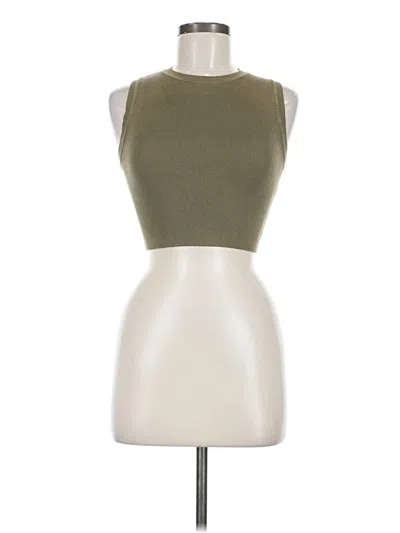 Pre-owned Zara Tank Top Green Halter Neckline Tops