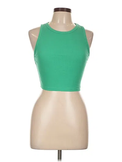 Pre-owned Zara Tank Top Green Halter Neckline Tops