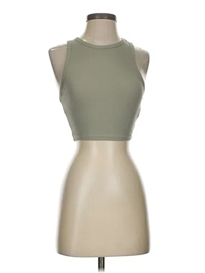 Pre-owned Zara Tank Top Green Halter Neckline Tops